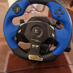 Sony PlayStation 2 PS2 Logitech Driving Force Pro Force Feedback Steering Wheel