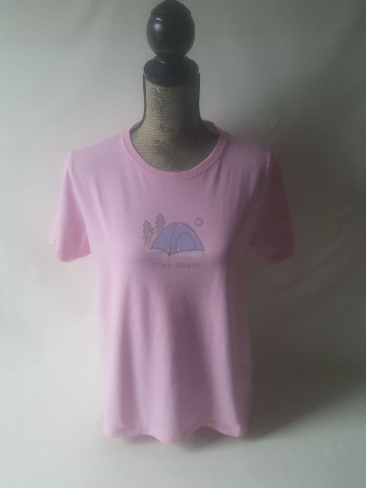 Life is good timeshare pink short sleeve top size medium