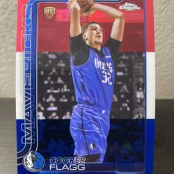 2025-26 Topps Chrome - Cooper Flagg #251 Red White & Blue Refractor (RC)