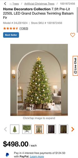 7.5 ft. Home Decorators Grand Duchess Balsam Fir Pre-Lit LED Christmas Tree – Like New!