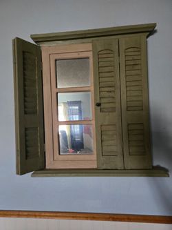 Home Interiors Wood Shutter Wall Mirror