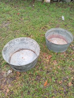2,Vintage Wash Tubs.