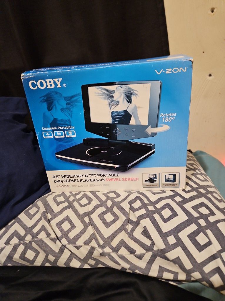 Coby V.ZON 8.5" Wide Screen. TFT Portable DVD/CD/MP3 player With Swivel Screen