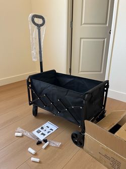 360LB Black Folding Utility Wagon Cart L26x17Hx17W
