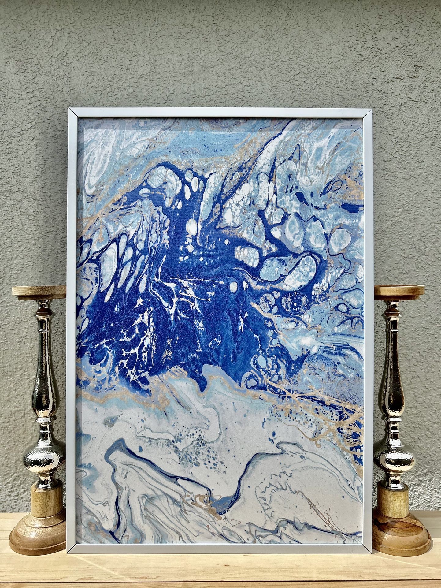 Framed Modern Pour Art Print (28” x 41”)