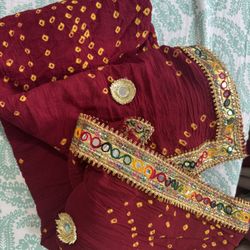 Brand New Huge Scarf With Foil Work 