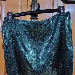 Womens Green Blingy Skirt Size M