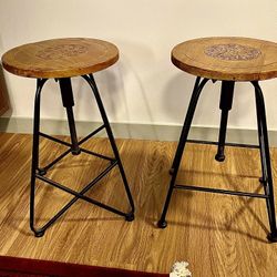 Adjustable  Height Retro Style Custom Made Bar Stools  (set Of 2) SUPER DISCOUNT
