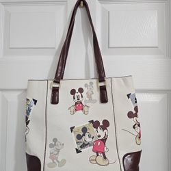 The Bradford Exchange Mickey Mouse Cream and Brown Shoulder Bag