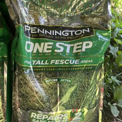 Brand new unopened bags.  Pennington tall fescue grass seed/mulch/fertilizer. 