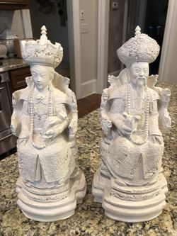(Pair) Emperor & Empress Statues