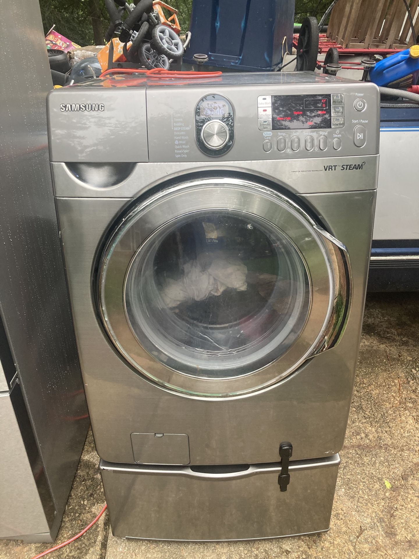 Samsung, front loader, stainless steel washing machine