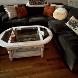Gray Sectional with Ottoman