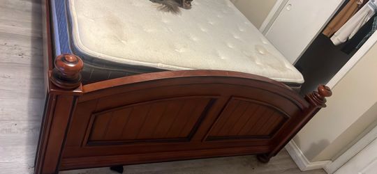 Cherry Wood Bed Frame with Footboard (not selling mattress or box)