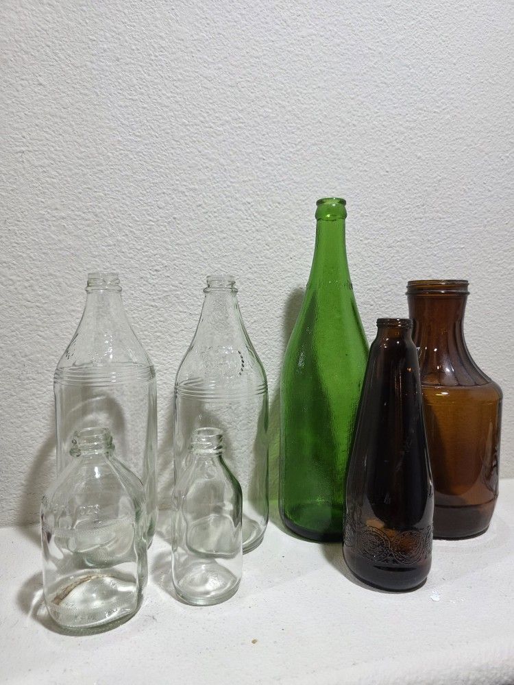 Set of 4 Vintage Glass Bottles
