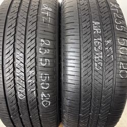 2 Tires 235 50 20 Bridgestone Alenza As02 Run Flat Like New No Repairs