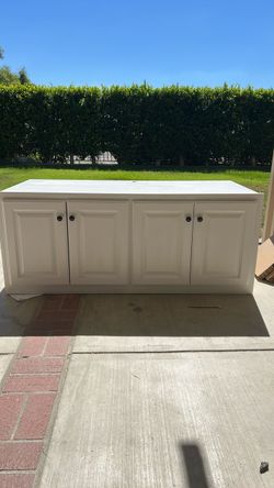 Kitchen entertainment wood cabinet white