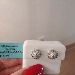925 Moissanite Earrings 46 Carats