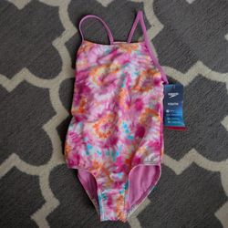 Speedo Girls One Piece Swimsuit Size M /10 - Brand New