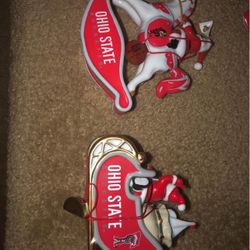 Ohio State Buckeyes Ceramic Christmas Tree Ornaments Danberry Mint- (8 total @ $35 each)