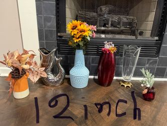 Set of 6 Decorative Vases Assorted Styles