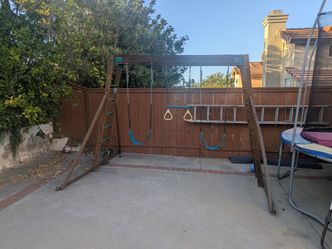 Free outdoor swing set and monkey bars