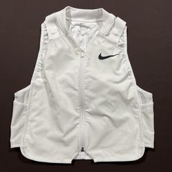 Nike Utility Running Vest Men’s Medium White CK6589-100 Zip Front Pockets