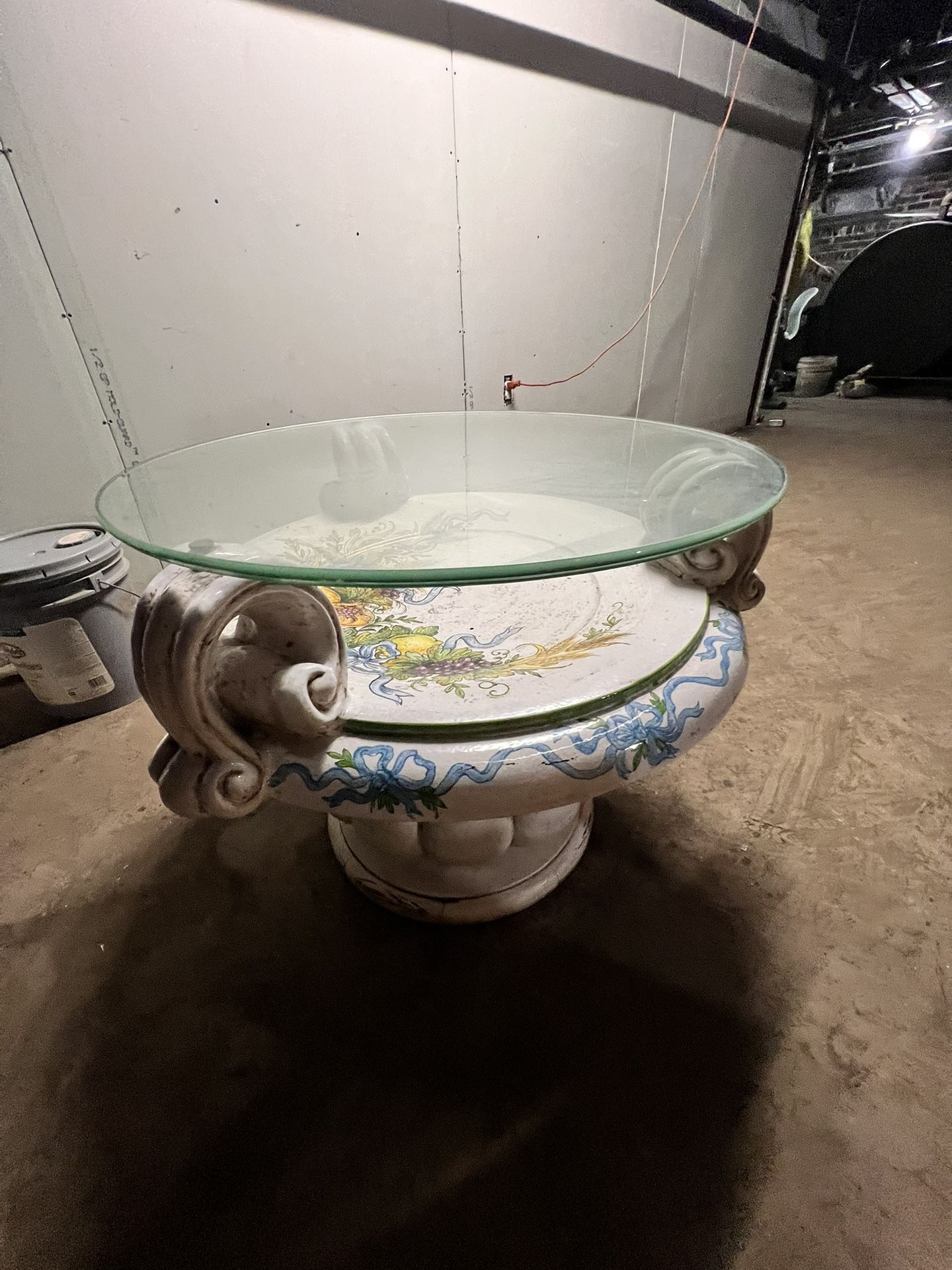 Ceramic Glasstop Table (VINTAGE) 