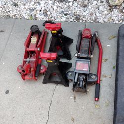 2 small floor jacks and 2 stands .  30.00 for all