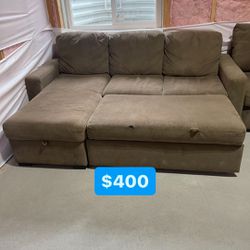(DELIVERY AVAILABLE)Brown Sectional Sleeper With Chaise