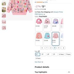 Pink Easter bunny sweatshirt 3T