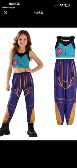 K pop Girls Two-Piece Costume Crop Top and Jogger Set