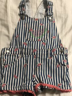 Watermelon over all shorts