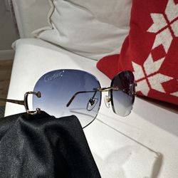 Circle Blue Tint Sunglasses Cartier 
