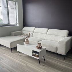 Alina Beige Fabric Left Chaise Sectional