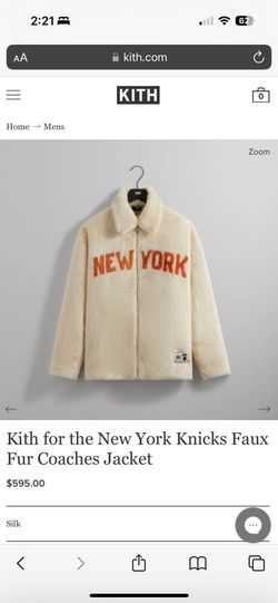 KITH For The New York Knicks Faux Fur Coaching Jacket for Sale in