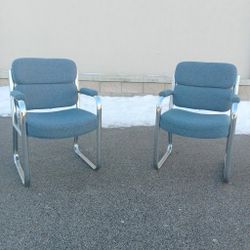 MCM Chrome Cantilever Chairs – (Pair)