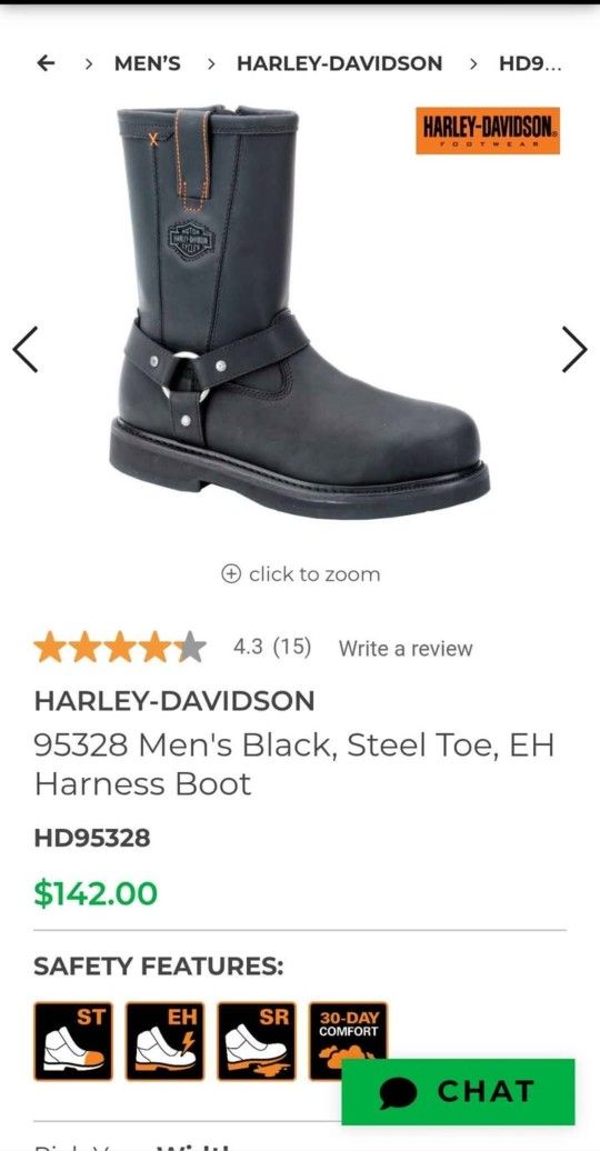 Harley Davidson Steel Toe Work Boot 