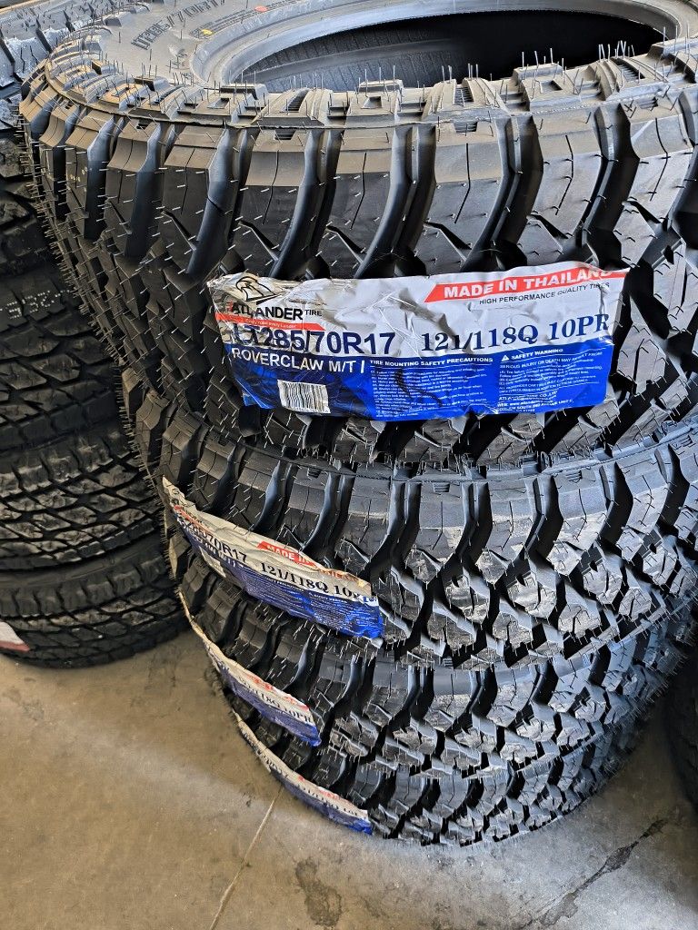 285/70/17 Atlander Mud Terrain Tires Installed And Balanced/ Instaladas Y Balanceadas