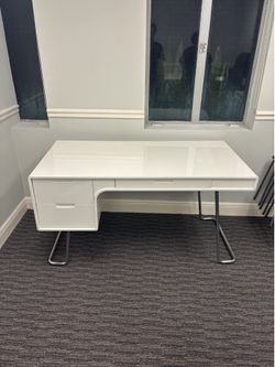 White office desk