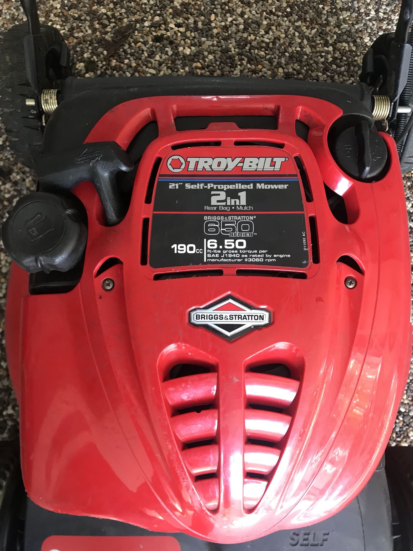 Troy bilt 650 online series lawn mower 190cc