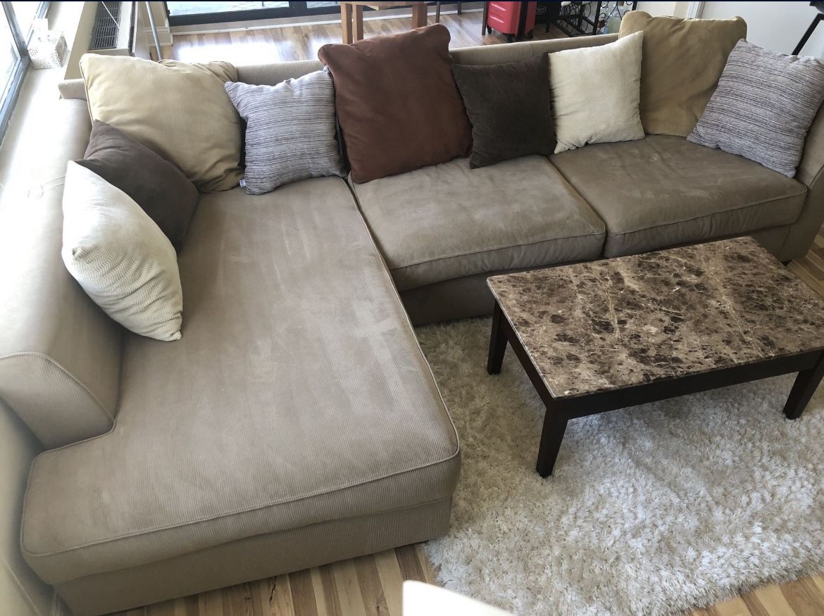 Beige L Couch