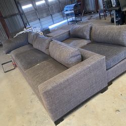Gray.  Fabric.  Sofa.   Been Sitting In Storage