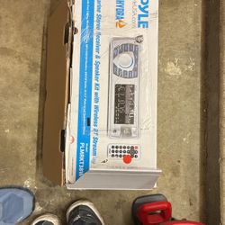 Pyle Marine Stereo Receiver, And Speaker Kit
