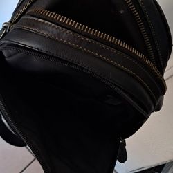 All Leather Coach Man Bag (Black)