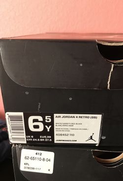 Fire Red 4s size 6.5 y