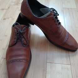 Brown Leather Geox Respira Italian Shoes Sz 42