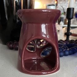 Ceramic Essential Oil Burner, Tea Light In Mauve 
