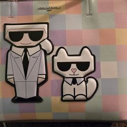 Karl Lagerfeld Pink And blue Color Block Women's Purse 