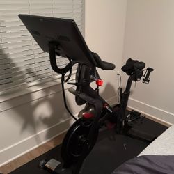 Peloton Bike with Weights, Mat